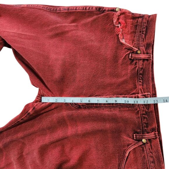 Wrangler Vintage Jeans For Men Size 36x30 Red Distressed Style - Picture 10 of 16